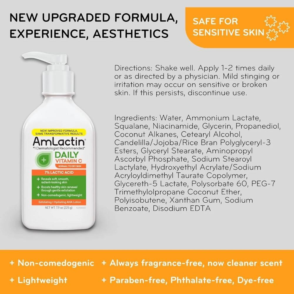 Lotions corporelles Amlactin,  - Lactic Acid Toner avis et prix
